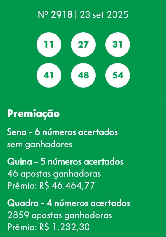 mega-sena segredos concurso 2918