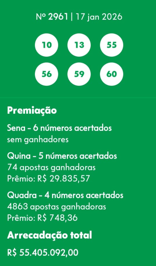 mega-sena segredos concurso 2961