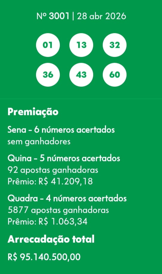 mega-sena segredos concurso 3001