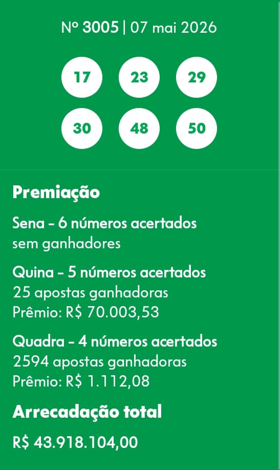 mega-sena segredos concurso 3005