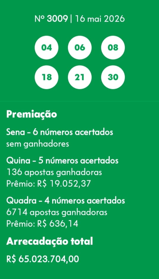 mega-sena segredos concurso 3009